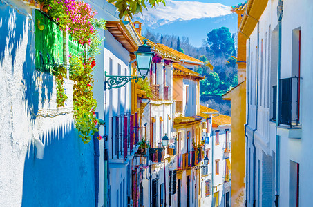 景观西班牙南部安达卢西亚州格拉纳达建筑的多彩插图遗产美丽的图片