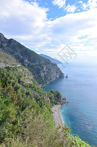 意大利海景摄影沿美丽的阿马尔菲海岸有地中和滚动的山丘图片