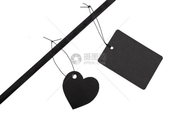 庆典黑色礼品标签弓空的图片