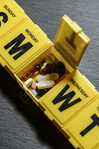 药盒里的胶囊药片图片