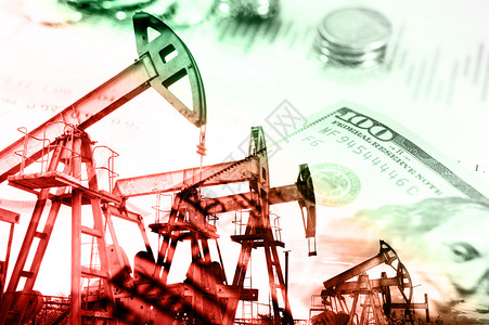 石油和天然气行业商和金融背景采矿炼油行业和股票市场概念双重曝光石油和天然气行业炼油和股票市场概念卖巴斯塔大学图片