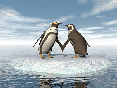 化蛇天族三维化企鹅情侣3d化企鹅情夫妻3d化企鹅极荒野天空背景
