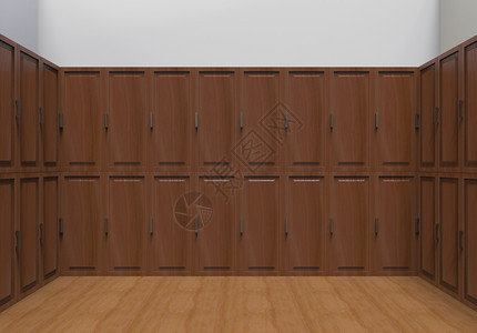 3d使深棕色木制更衣室壁背景房间墙门图片