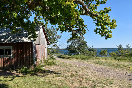 建造橡木水以波罗的海瑞典岛和奥兰北点为观察图片