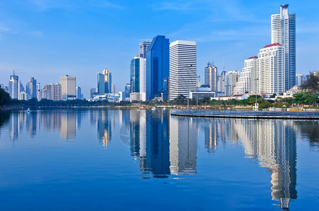 曼谷城市风景Bangkok市风景在商业区城市风景中外部的玻璃城市景观图片