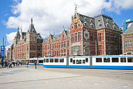 车站屋荷兰阿姆斯特丹中心站荷兰央火车图片