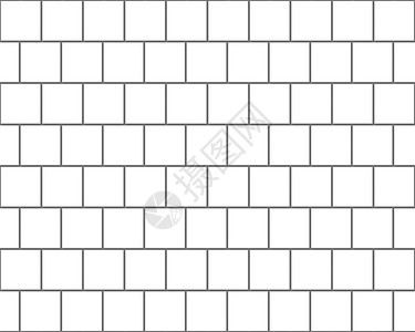 空的白色平坦3d使现代白色方砖块墙壁背景无缝图片