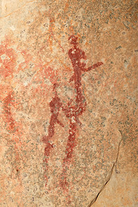 非洲历史象征Bushmensan描绘人类物的岩石绘画南非图片