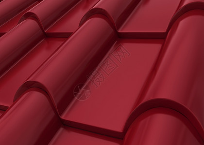 卵石结构体白色背景上孤立的屋顶牌砖3d插图红色的图片
