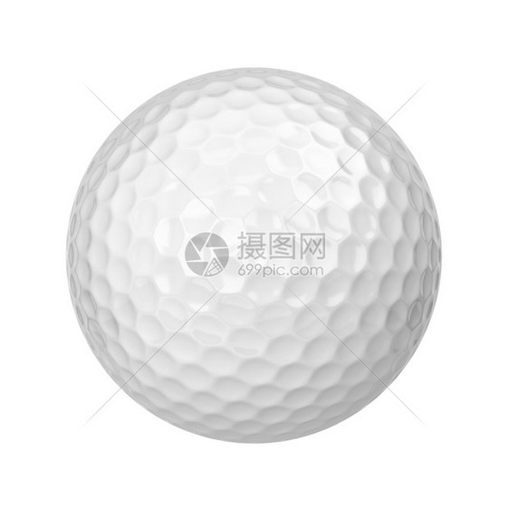 单身的爱好竞赛白色背景上孤立的高尔夫球3D插图图片