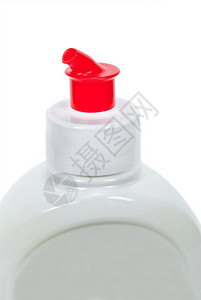 红色的白带有红帽子白塑料瓶洁净图片