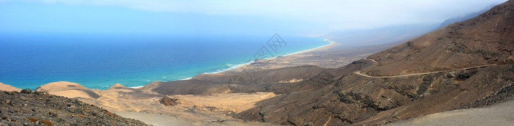 西班牙Fuerteventura岛美丽的科菲特海滩空中全景照片大西洋自然图片