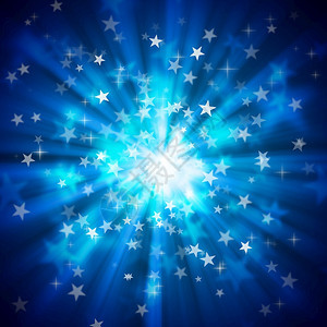颜色抽象的形蓝色恒星bokeh抽象光背景图片