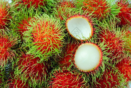 拉姆布丹是一片果实有甜的红贝壳维他命收成白色的图片