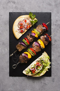 机器织物水果美味的阿拉伯快餐食品顶端视图成分切片图片