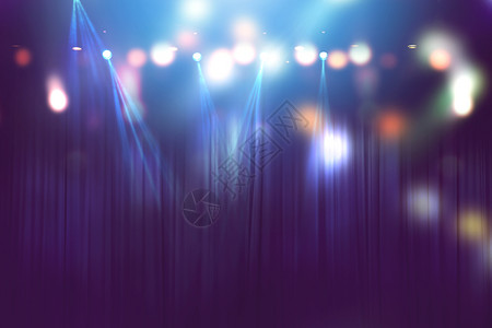 织物喜剧舞台上的模糊灯光音乐会照明的抽象图像聚光灯图片
