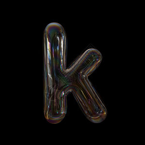 不是泡字母K黑色背景上隔离的小写3d透明字体此母表对与水童年脆弱有关但不仅限于水有关的创造插图来说是完美的微不足道案子图片