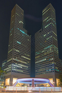 塔新加坡城市背景之摩天大楼的黄昏地标点办公室城市的图片