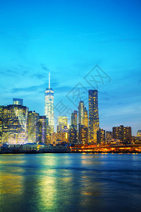水夜晚办公室纽约市夜间空中情况概览纽约图片
