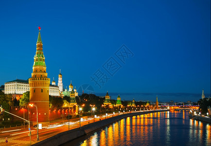 莫斯科市中心夜景图片