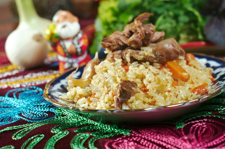 蔬菜东方乌兹别克比拉夫中亚美食皮劳洲图片