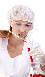 做血液实验的女性背景图片
