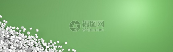 绿色背景上白方块的抽象背景形的商业堵塞图片