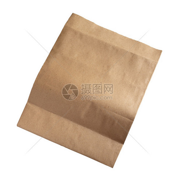 白色背景上孤立的棕色纸袋消费主义oopicapi图片
