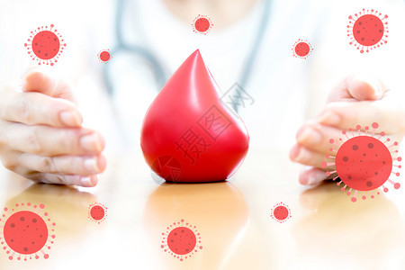 亲热捐款持有红色血液抗的医生双手危险图片