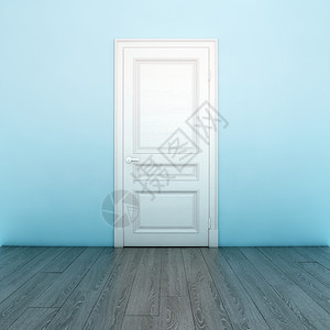 木制的干净白色门清光蓝色内设图片