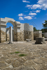 结石古老的废墟大普列斯拉夫保加利亚里程碑柱子保加利亚语图片