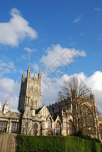 城市著名的Gloucester大教堂英国联合王伟大的上帝图片