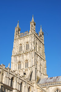 著名的Gloucester大教堂英国联合王蓝色的地标图片