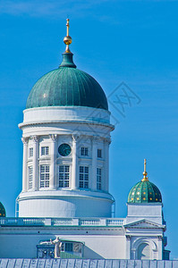 波罗的海赫尔辛基太阳下纪念赫尔辛基大教堂的馆舍详细节欧洲蓝色的图片