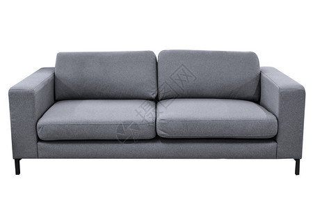人类工程学的新当代在白色背景上孤立的现代灰色沙发图片