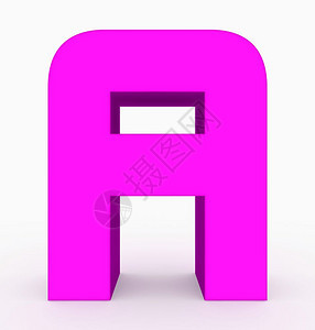 极简主义者标记字母A3d立方圆紫色白3D设计的图片