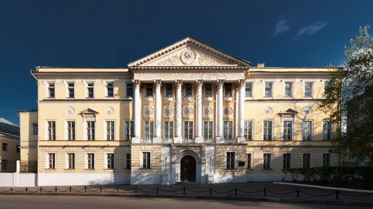 卡扎科夫Demidov宫黄楼配有柱子天空罗马的图片