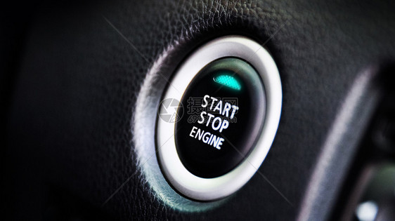 细节无键条目的自动汽车引擎启按钮为了行业图片