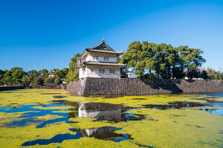 著名的传统日本东京IperialPalace外塔日本人图片