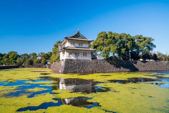 著名的传统日本东京IperialPalace外塔日本人图片