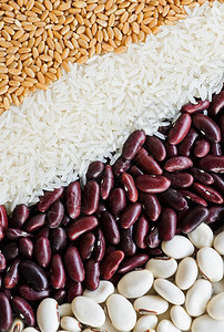 食物蔬菜小麦白茉青大米红肾豆和白等混合谷类食品活力图片