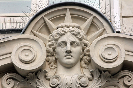 法国巴黎旧公寓楼建筑详细设计图雕塑旅游建造图片