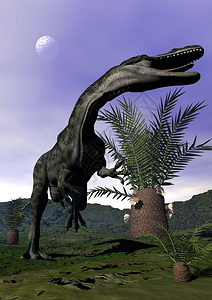 绿色满月之夜前3D化身时恐龙在三维成形蜥蜴象的图片