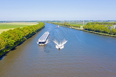 海浪公园来自荷兰农村阿姆斯特丹Rijnkanaal号上航运的空行飞机荷兰语图片