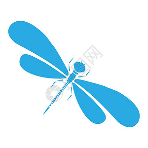 翅膀蜻蜓以黑翼和白为图示用黑和白为对象自成一体地与大片隔离的画像箭形龙尾昆虫蓝色西休贝埃特卡通图片灯光蓝翼和白为对象卡片图片