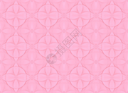 复古的3d以花形墙壁背景为板状圆提供无缝抽象的粉红色彩上覆圆形象的盖图片