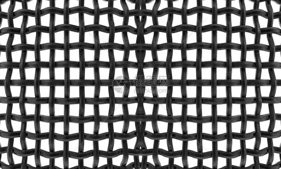 3d将白色墙背景上隔开的有剪切路径金属二次曲线黑网格插图质地暗的图片