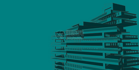 结构体线框3DD插图架构建设视角线现代城市建筑抽象背景设计建筑结构图解3d插摘要建筑背景13256商业图片