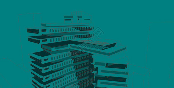 住宅3DD插图架构建设视角线现代城市建筑抽象背景设计建筑结构图解3d插摘要建筑背景13256工程草图图片