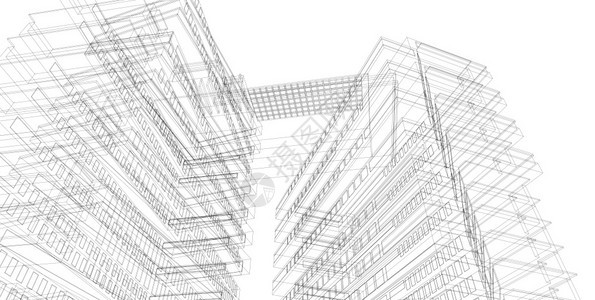 行业3DD插图架构建设视角线现代城市建筑抽象背景设计建筑结构图解3d插摘要建筑背景13256住宅正面图片